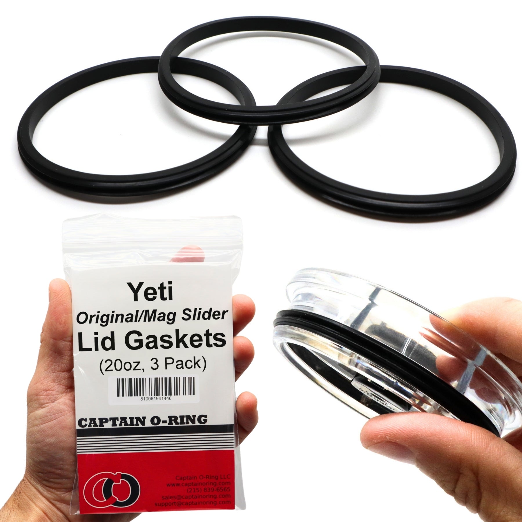 Captain O-Ring – Replacement Lid Seal Gaskets for Yeti Stainless Steel  Insulated Tumbler Mugs (3 Pack)