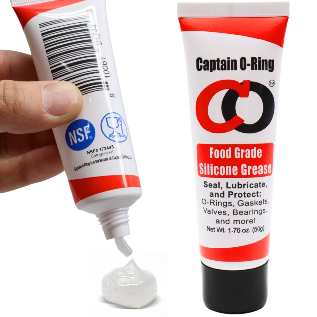 Captain O-Ring NSF Food Grade Silicone Lubricant Grease for O-Rings, Seals, Gaskets, Valves, Pools, Plumbing, Scuba, Automotive, and more (1.76oz, 50g) Captain O-Ring NSF Food Grade Silicone Lubricant Grease for O-Rings, Seals, Gaskets, Valves, Pools, Plumbing, Scuba, Automotive, and more (1.76oz, 50g)