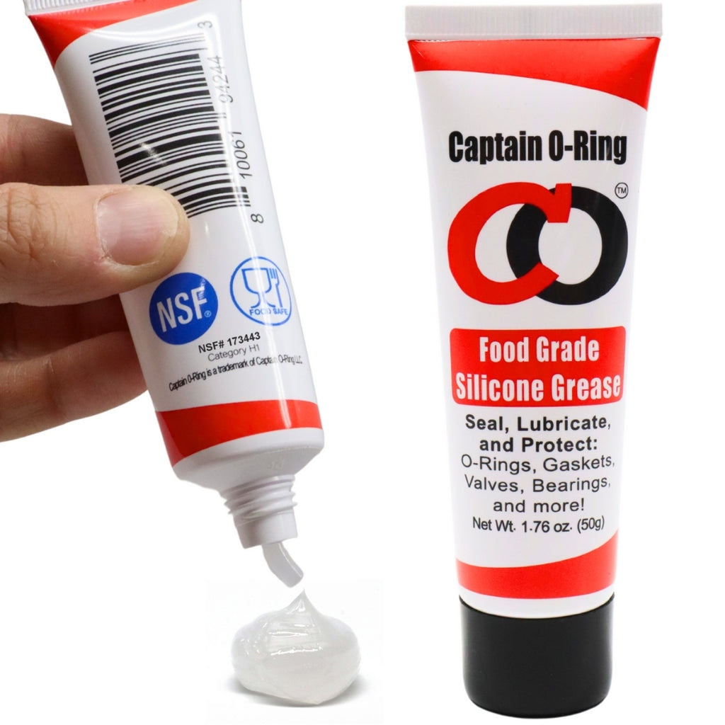 Captain O-Ring NSF Food Grade Silicone Lubricant Grease for O-Rings, Seals, Gaskets, Valves, Pools, Plumbing, Scuba, Automotive, and more (1.76oz, 50g) Captain O-Ring NSF Food Grade Silicone Lubricant Grease for O-Rings, Seals, Gaskets, Valves, Pools, Plumbing, Scuba, Automotive, and more (1.76oz, 50g)