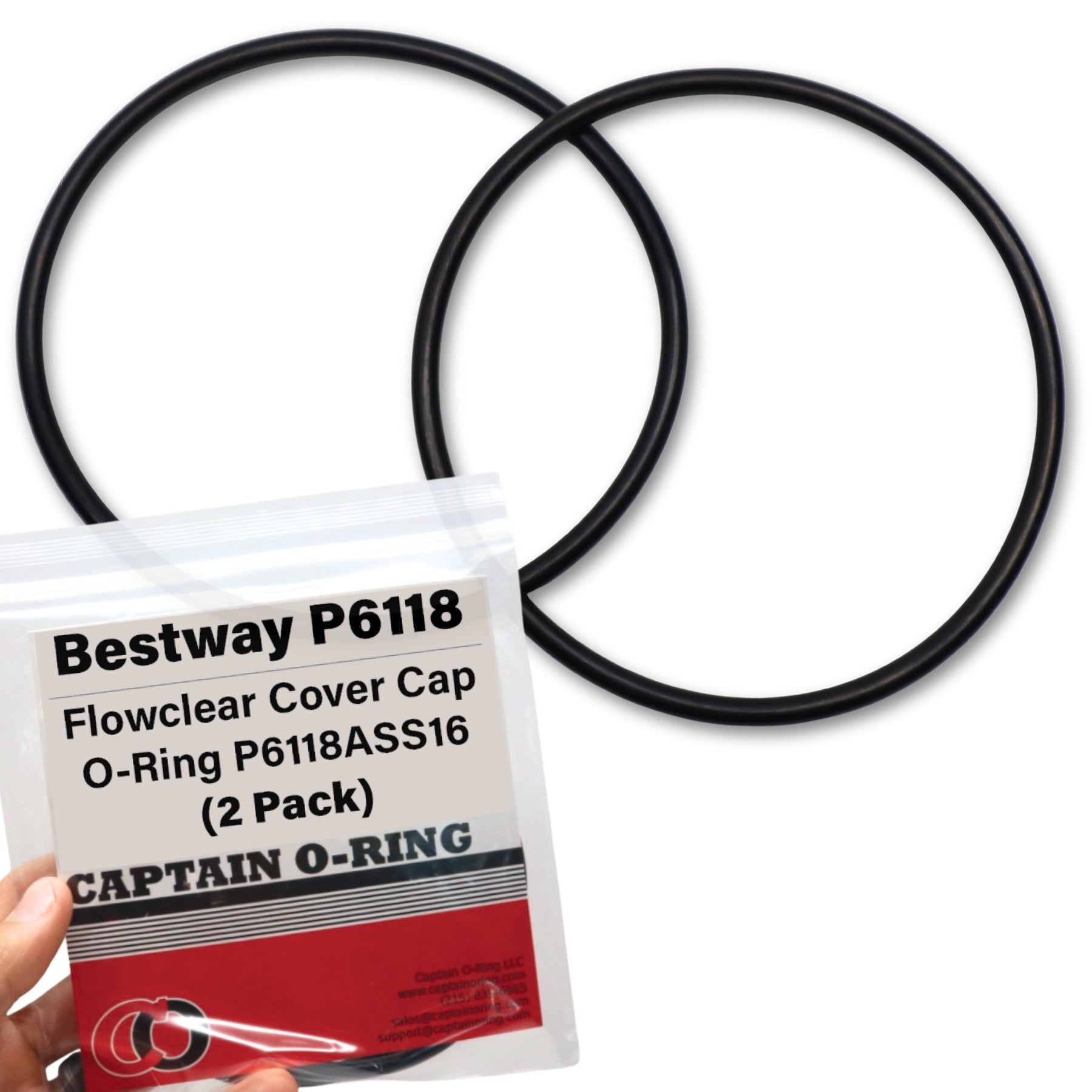 P6118 (P6118ASS16) Cover Cap O-Ring for Bestway 58381, 58145, 58382, 58144, 58146 Filter Pump (2 Pack)