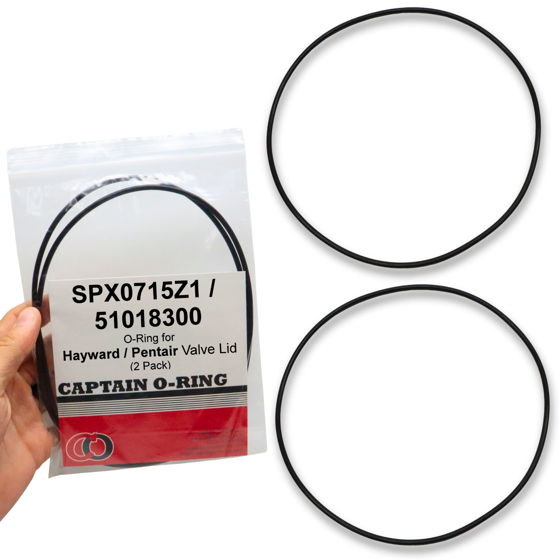 Hayward SPX0715Z1 / Pentair 51018300 Valve Lid O-Rings (2 Pack)