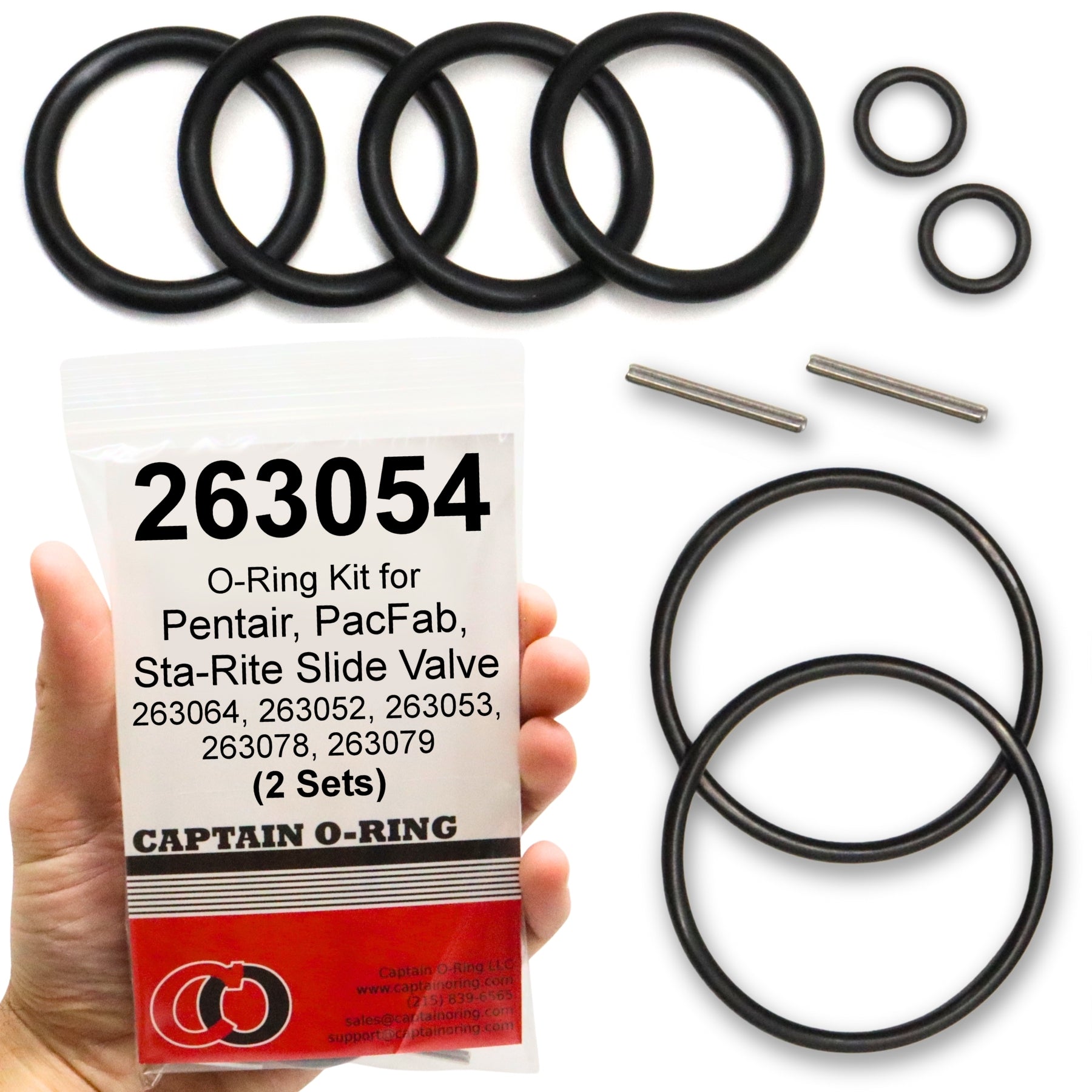263054 O-Ring Kit for Pentair/PacFab/Sta-Rite Slide Valve 263064, 263052, 263053, 263078, 263079 (2 Sets)