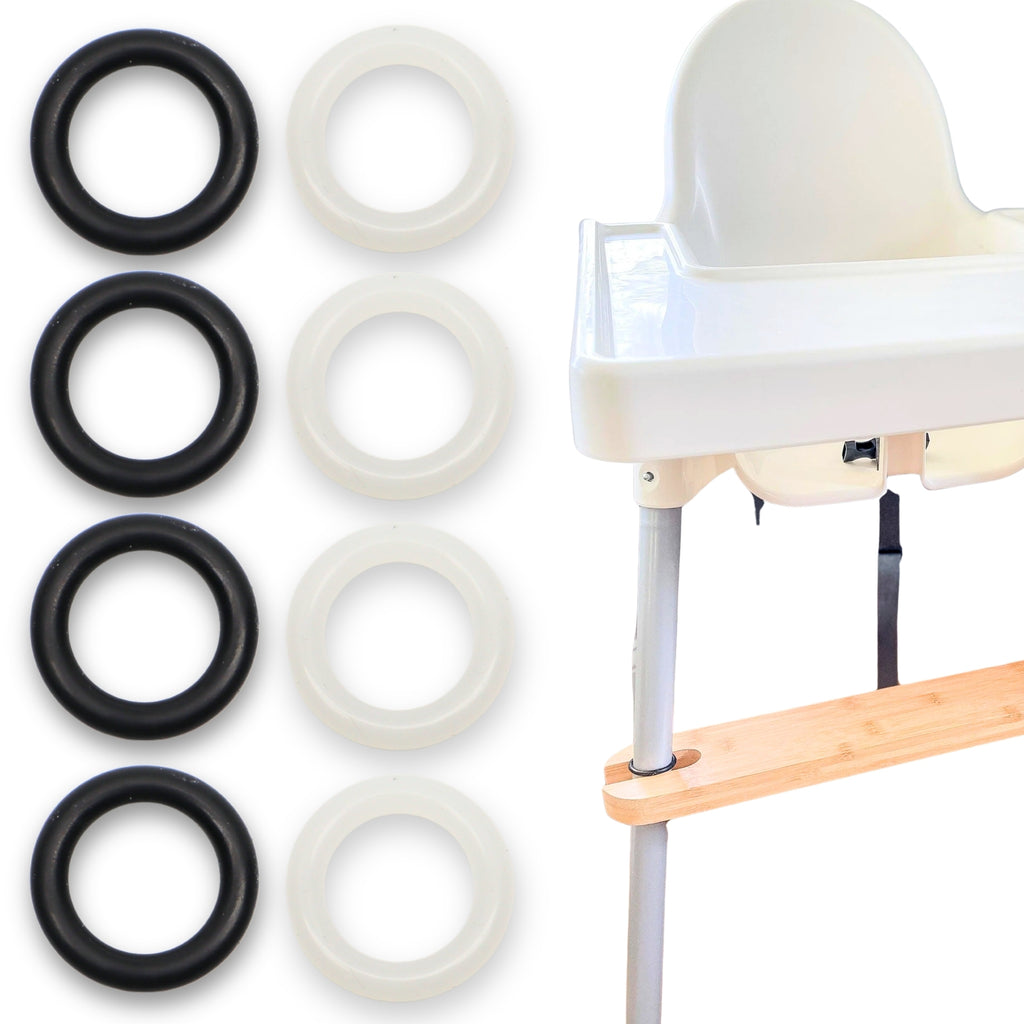 O-Rings for IKEA Antilop Baby High Chair Footrest (8 Pack) - Choose Color