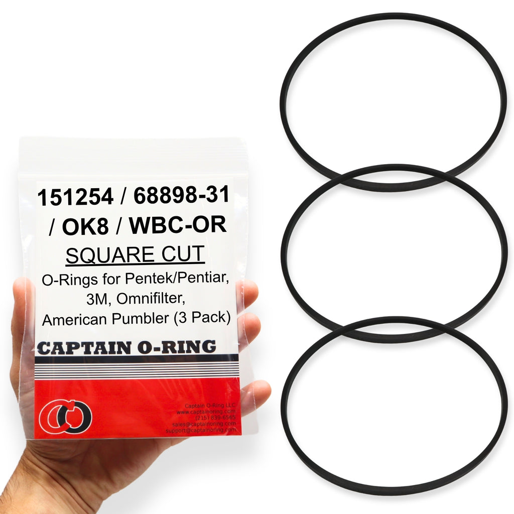 Pentek 151254 / 3M 68898-31 / Omnifilter OK8 / American Plumber WBC-OR Square Cut O-Ring(3 Pack)