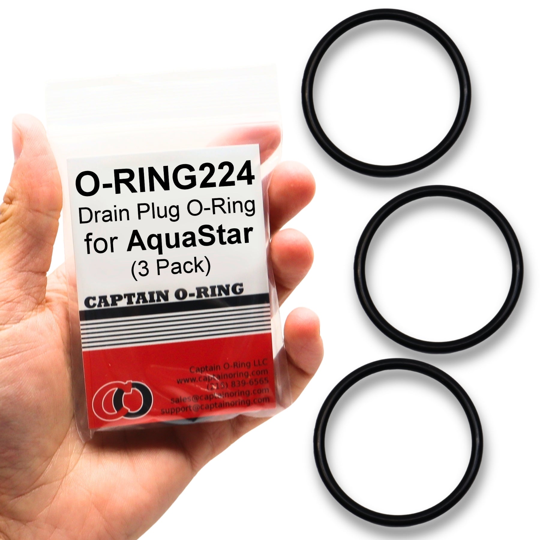 O-RING224 Drain Plug O-Ring for AquaStar PLF27000 and PLF35000 Pipeline Filters (3 Pack)
