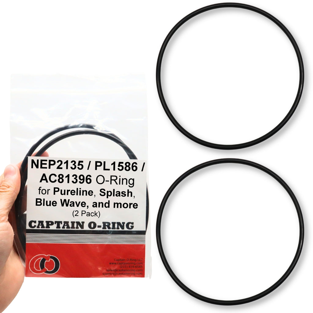 NEP2135 / PL1586 / AC81396 o-rings for Pureline, Splash, Blue Wave, SPLAPOOL, Doheny’s, Reliant, Pooline, and more Pool Pumps (2 Pack)