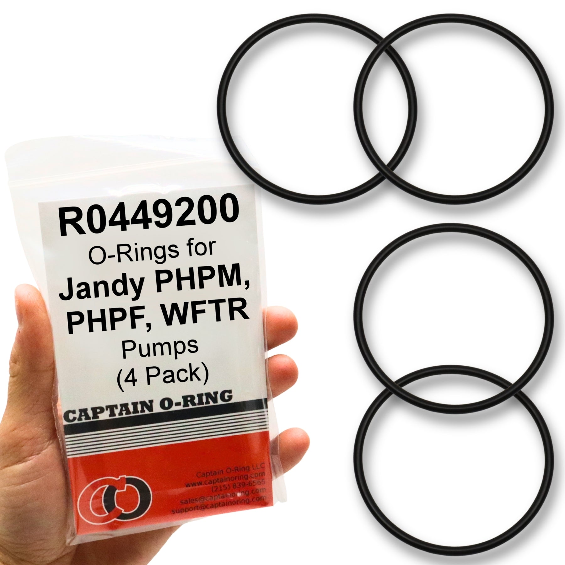 R0449200 Tailpiece O-Rings for Jandy PlusHP PHPM PHPF, MaxHP MHPM, Water Feature WFTR Pool Pumps (4 Pack)