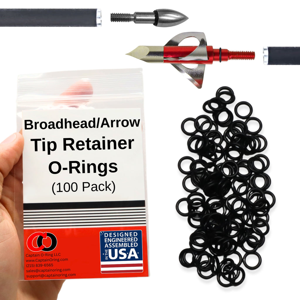 O-Ring Retainer 1/4 Inch Washers for Archery Arrow Broadhead Tips (100 Pack) – Prevents Heads Points Loosening