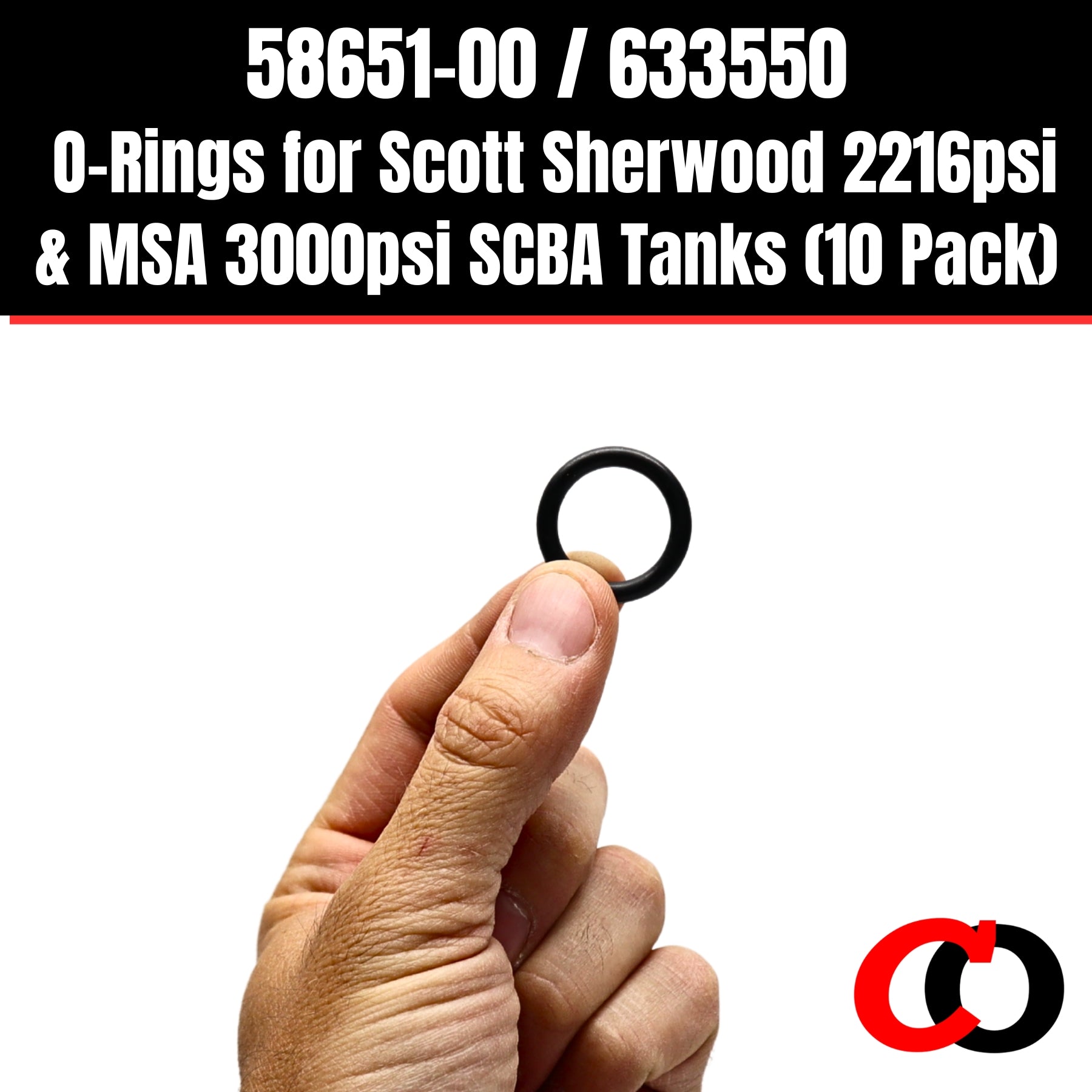 58651-00 / 633550 O-Rings for Scott Sherwood 2216psi and MSA 3000 psi SCBA Tanks(10 Pack)