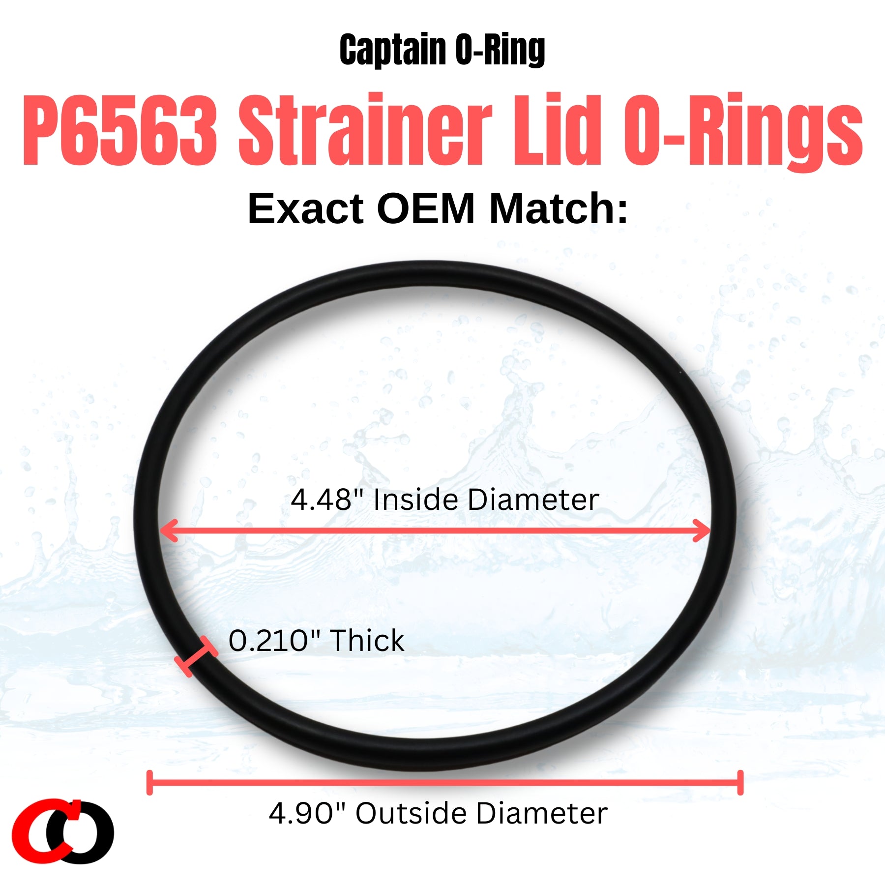 P6563 (P6563ASS16) O-Ring for Bestway Flowclear 1000/1200/1500 Sand Filter Strainer Lid (2 Pack)