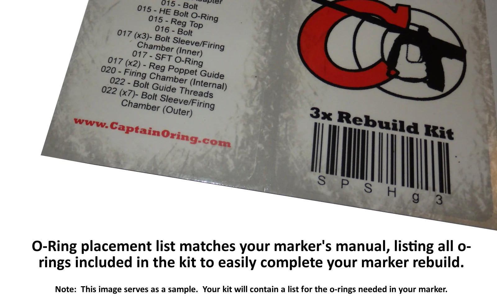 Valken Code (68 cal) - COLOR CODED O-Ring Kit (3x Bag)