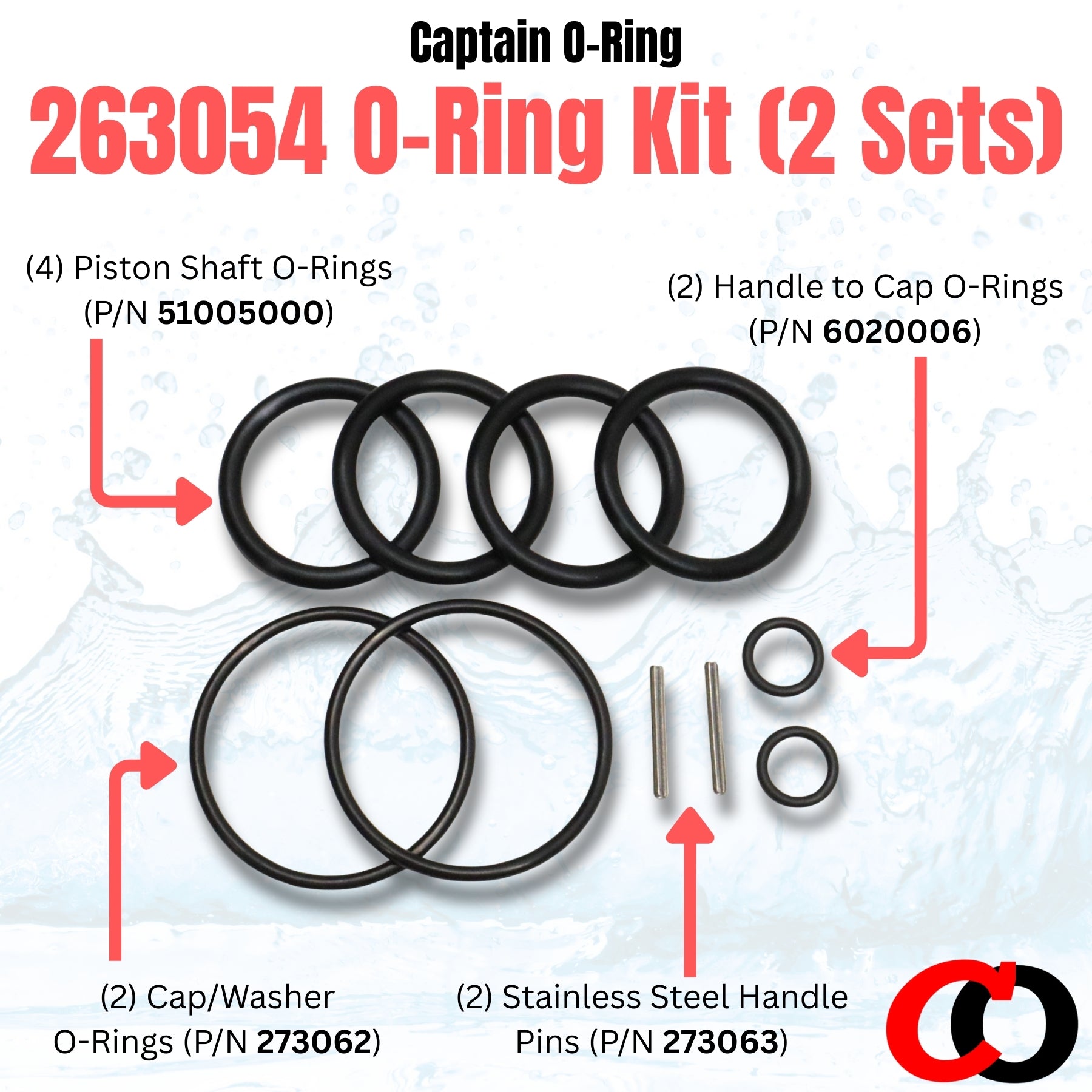 263054 O-Ring Kit for Pentair/PacFab/Sta-Rite Slide Valve 263064, 263052, 263053, 263078, 263079 (2 Sets)