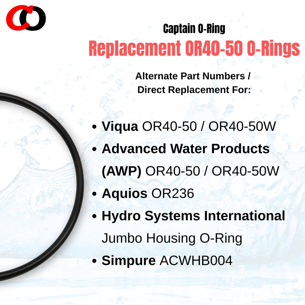 Replacement OR40-50 OR40-50W OR236 O-Rings for Viqua AWP, Simpure DB10,DB20, Aquios (3 Pack)