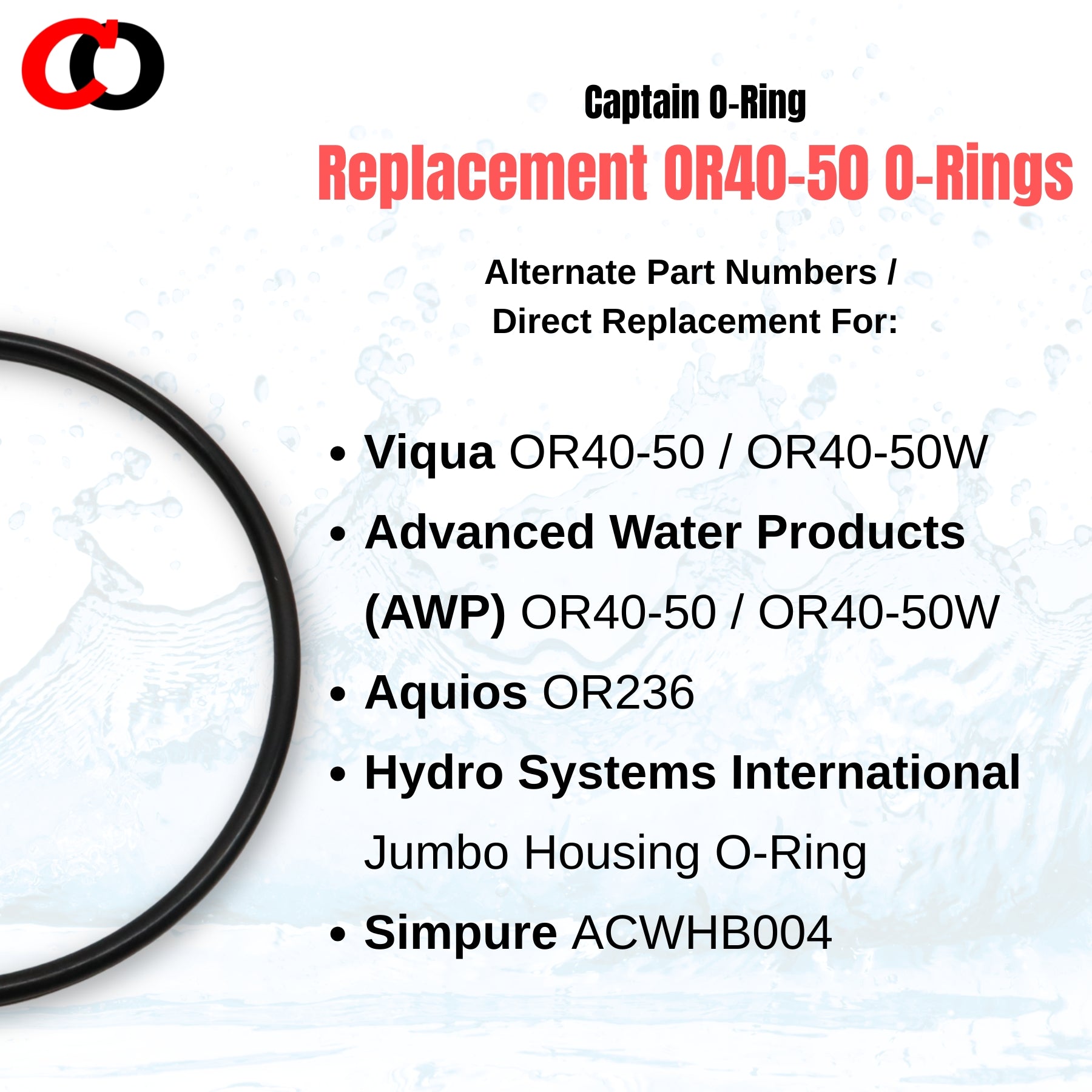 Replacement OR40-50 OR40-50W OR236 O-Rings for Viqua AWP, Simpure DB10,DB20, Aquios (3 Pack)