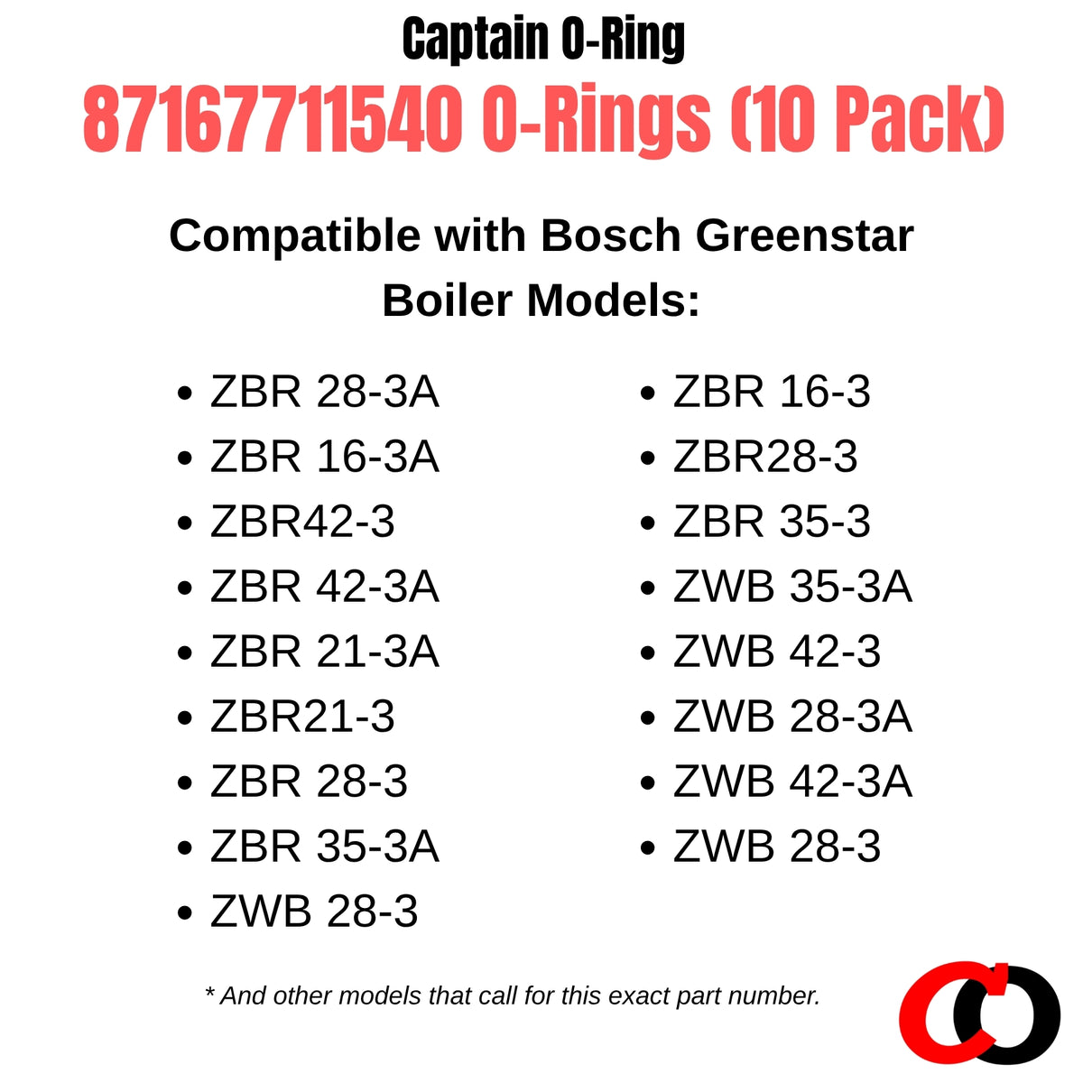 87167711540 O-Rings for Bosch 17X4 (10 Pack)