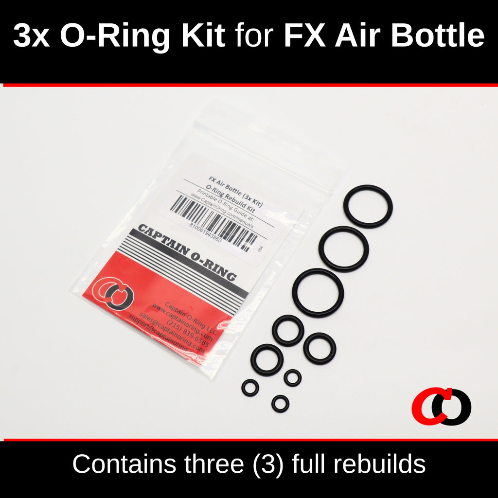 3x O-Ring Rebuild Kit for FX Air Bottle [3 complete o-ring rebuilds]