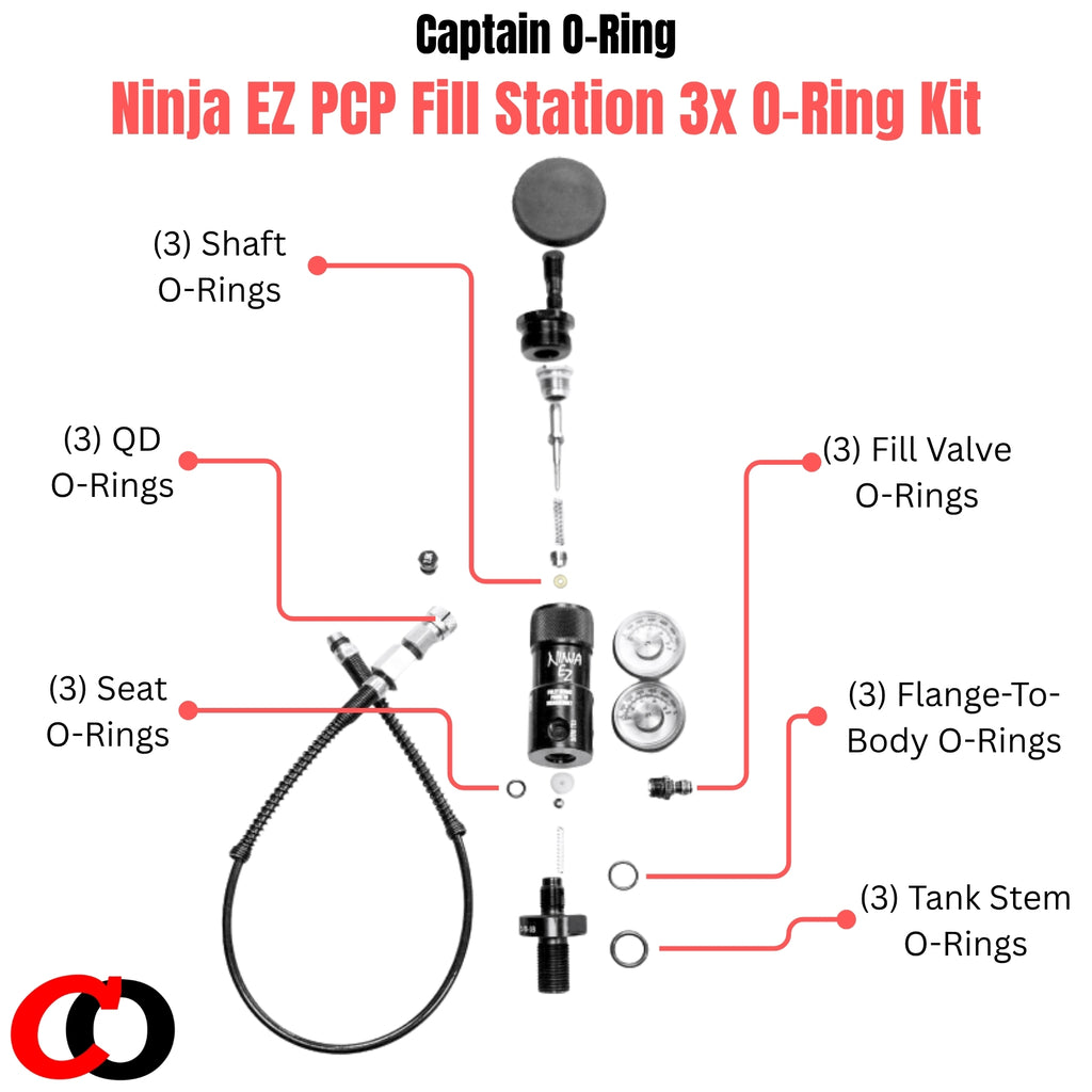 Ninja EZ PCP Fill Station O-Ring Rebuild Kit (3x Rebuilds)