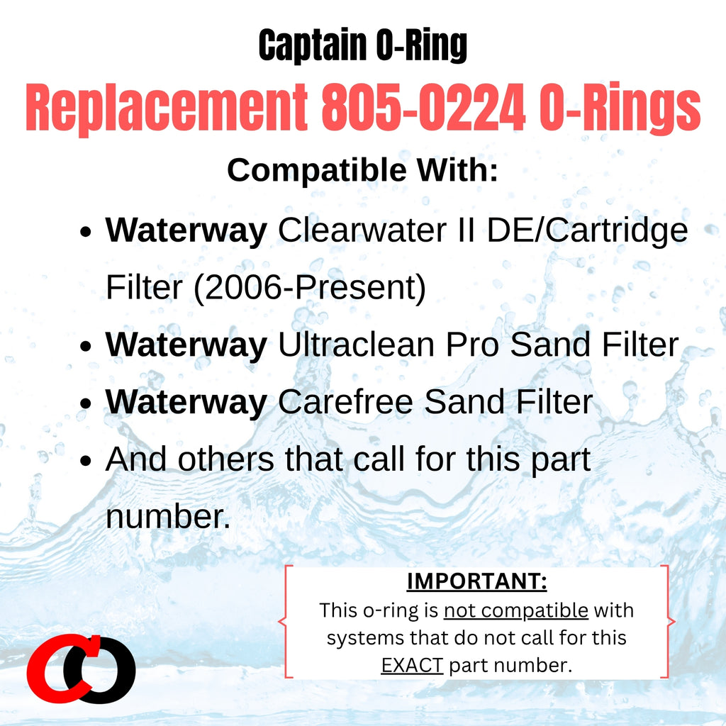 805-0224 Union 1.5” Tailpiece O-Rings for Waterway (4 Pack)