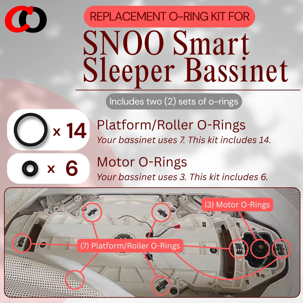2x O-Ring Kit for SNOO Smart Sleeper Bassinet (2 Full ORing Rebuilds)