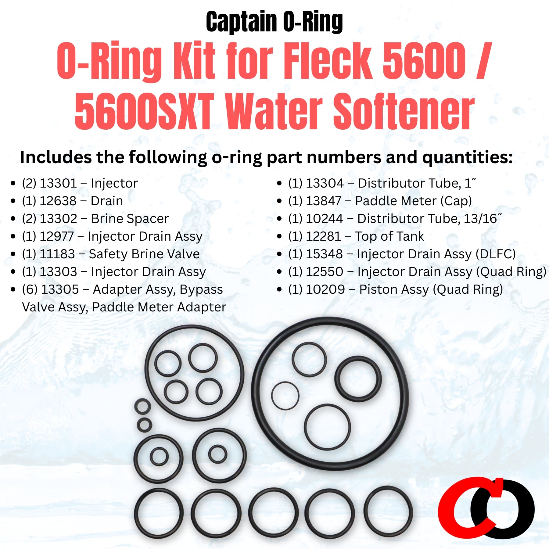 O-Ring Kit for Fleck 5600 / 5600SXT Water Softener