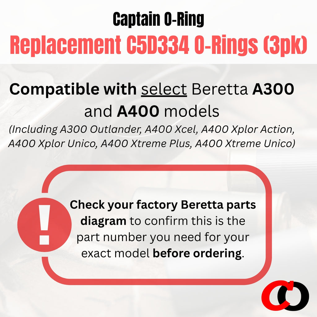 C5D334 Gas Valve O-Ring for Beretta A300 / A400 (3 Pack)