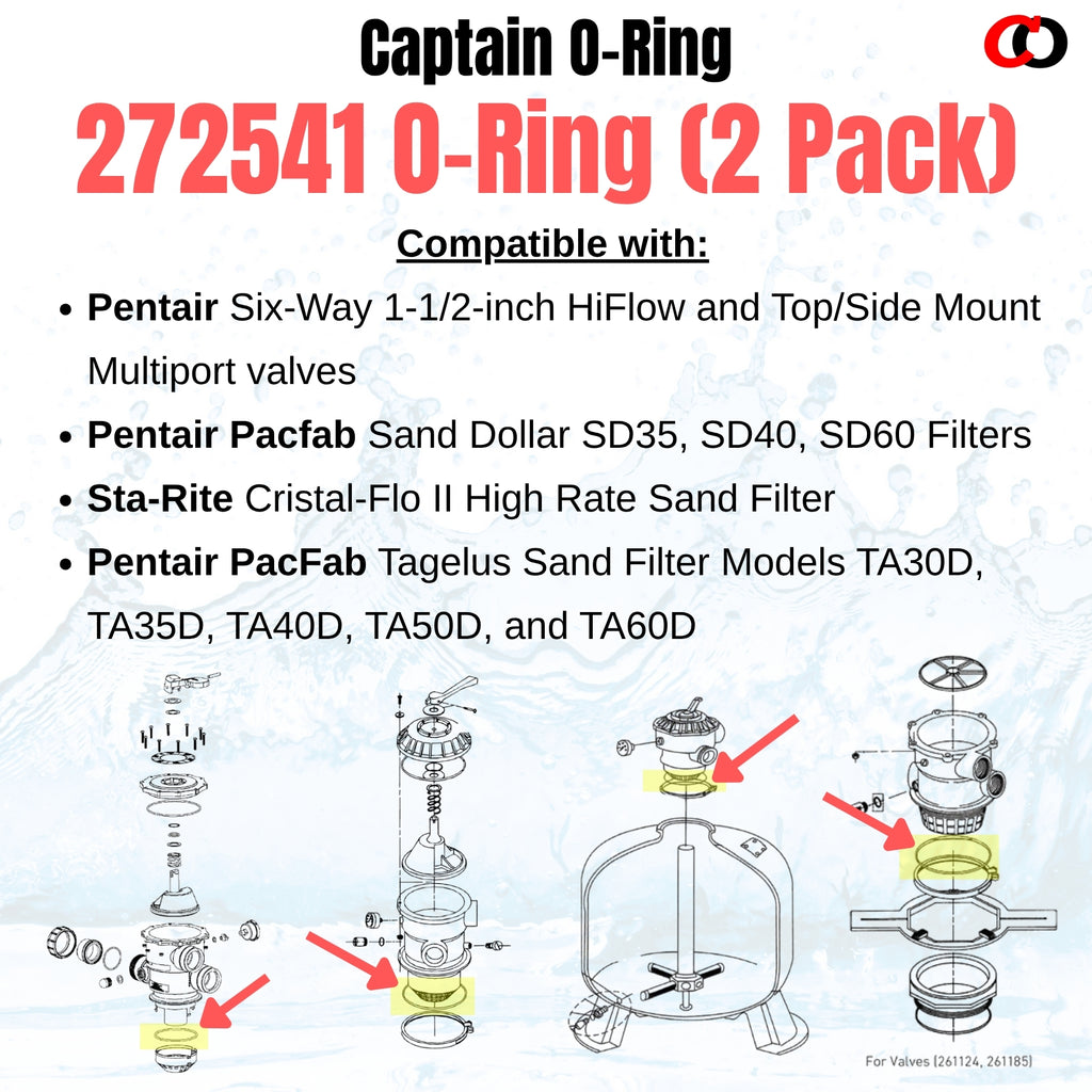 272541 O-Ring for Pentair Pool/Spa Filter and Valve (2 Pack)