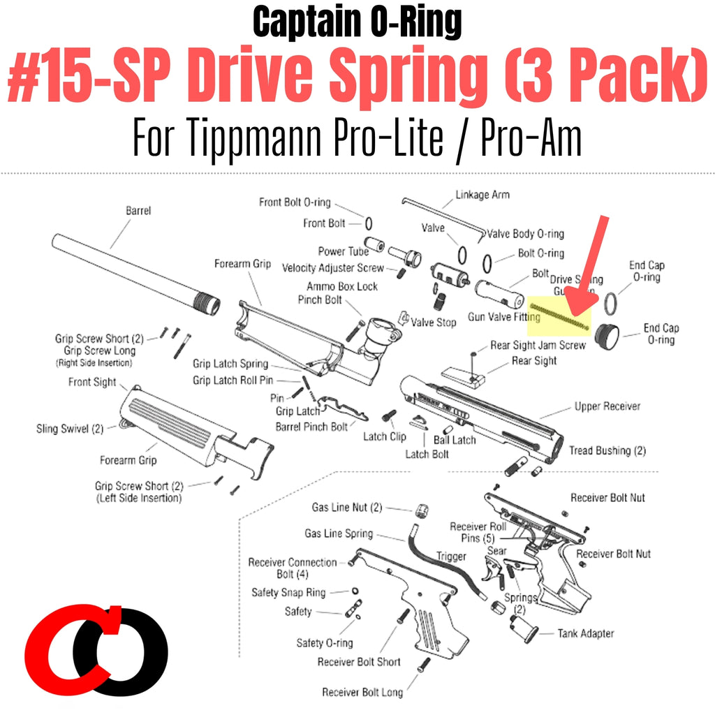 Tippmann 15-SP (7-inch) Drive Springs for Pro-Lite / Pro-Am (3 pack)