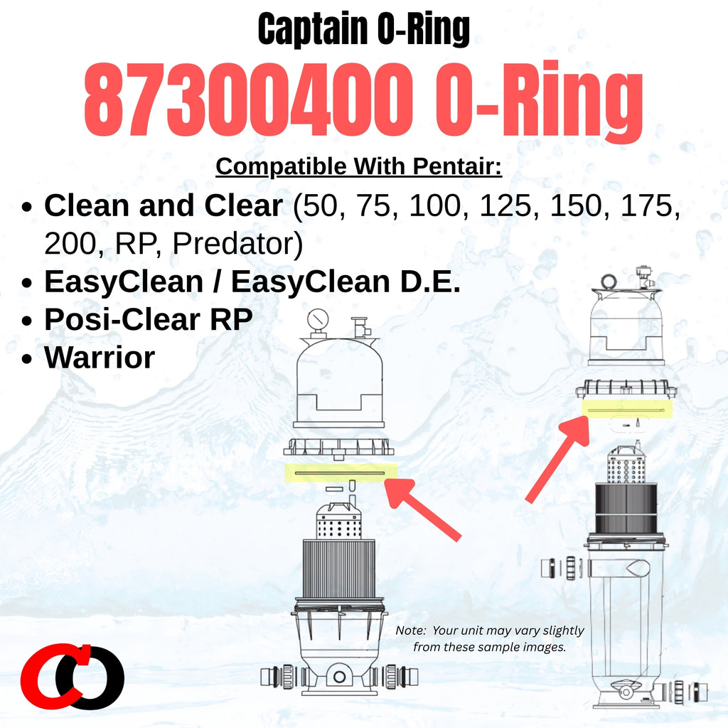 87300400 O-Ring for Pentair Clean & Clear, Predator, EasyClean and Warrior Filter Tank Body (2 Pack)