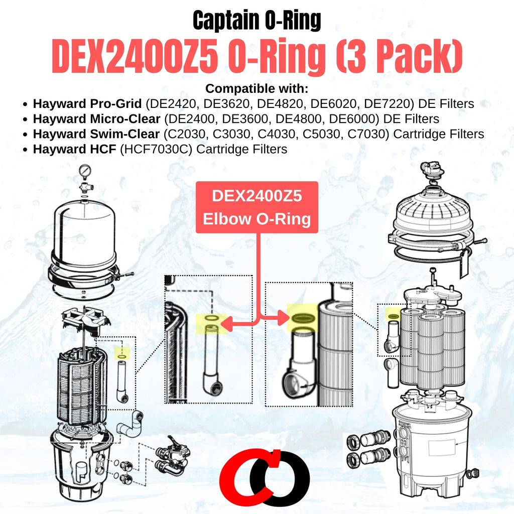 Hayward DEX2400Z5 Outlet Elbow O-Ring (3 Pack)