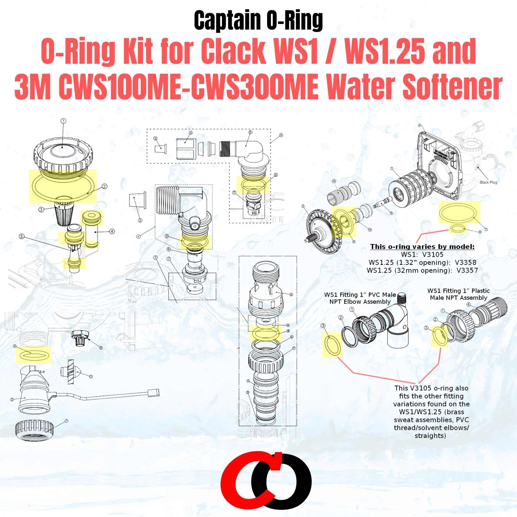 Captain O-Ring – Replacement O-Ring Kit for Clack WS1 / WS1.25