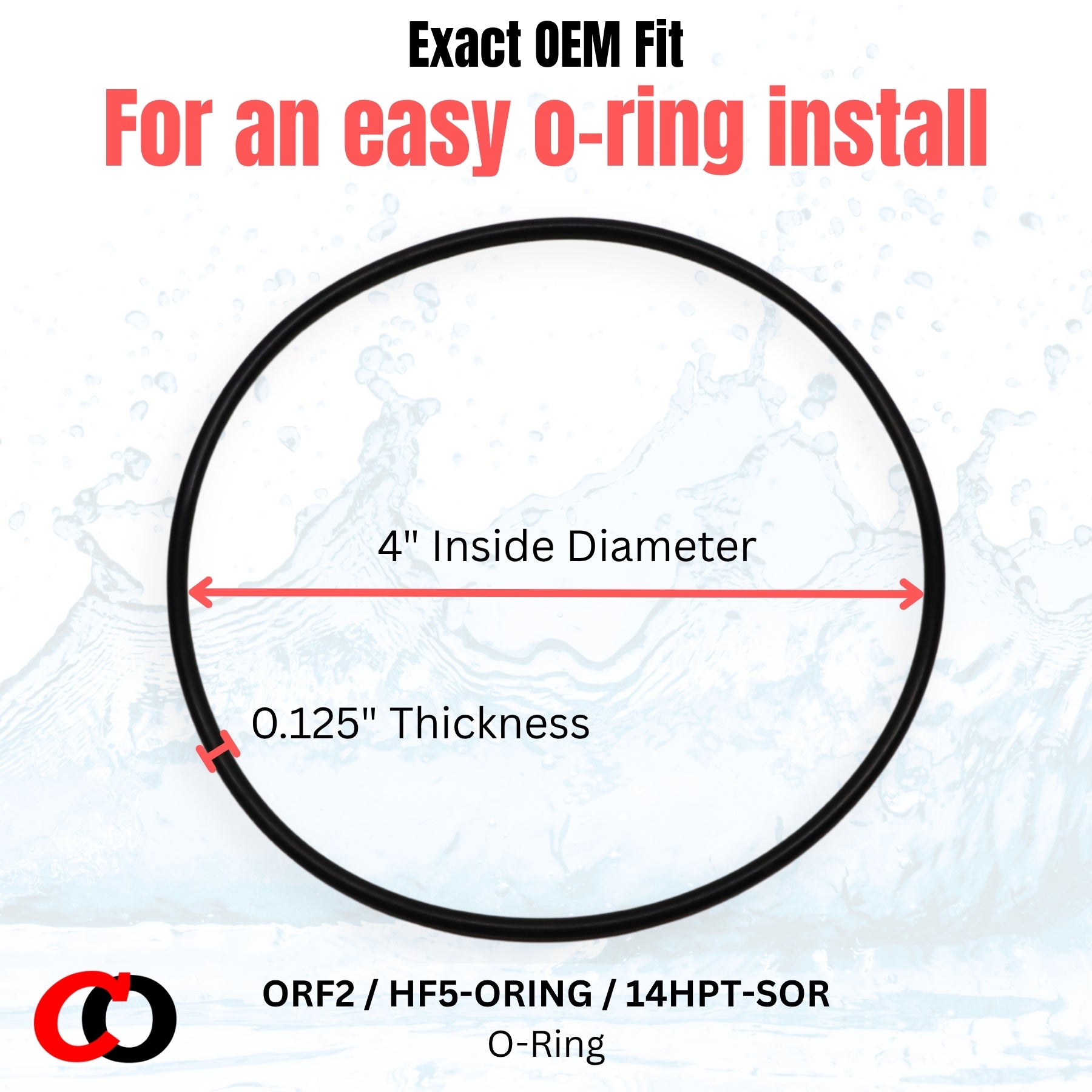 ORF2 / HF5-ORING / 14FHPT-SOR O-Rings for iSpring RCB3P, WCB32C, WCB32O, Hydronix HF5, and Boshart Standard Water Filter (3 Pack)
