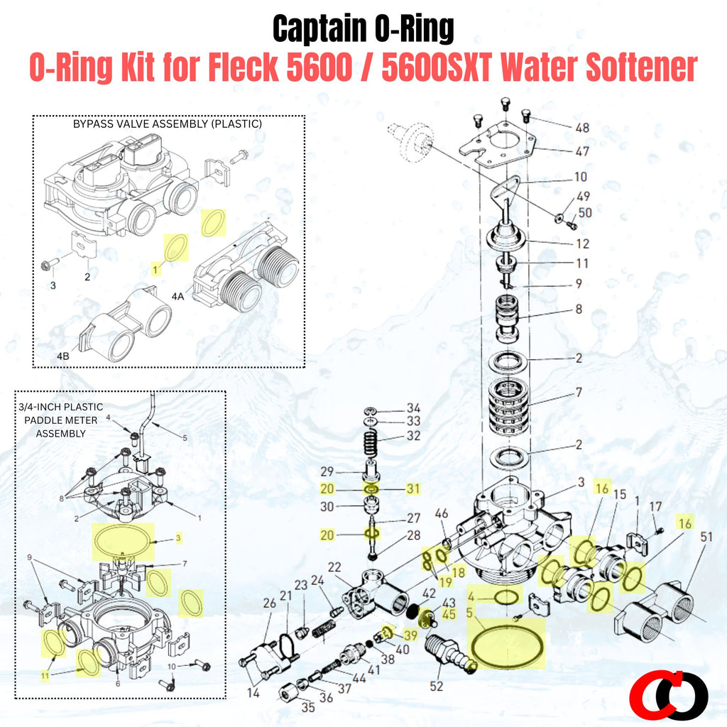 O-Ring Kit for Fleck 5600 / 5600SXT Water Softener