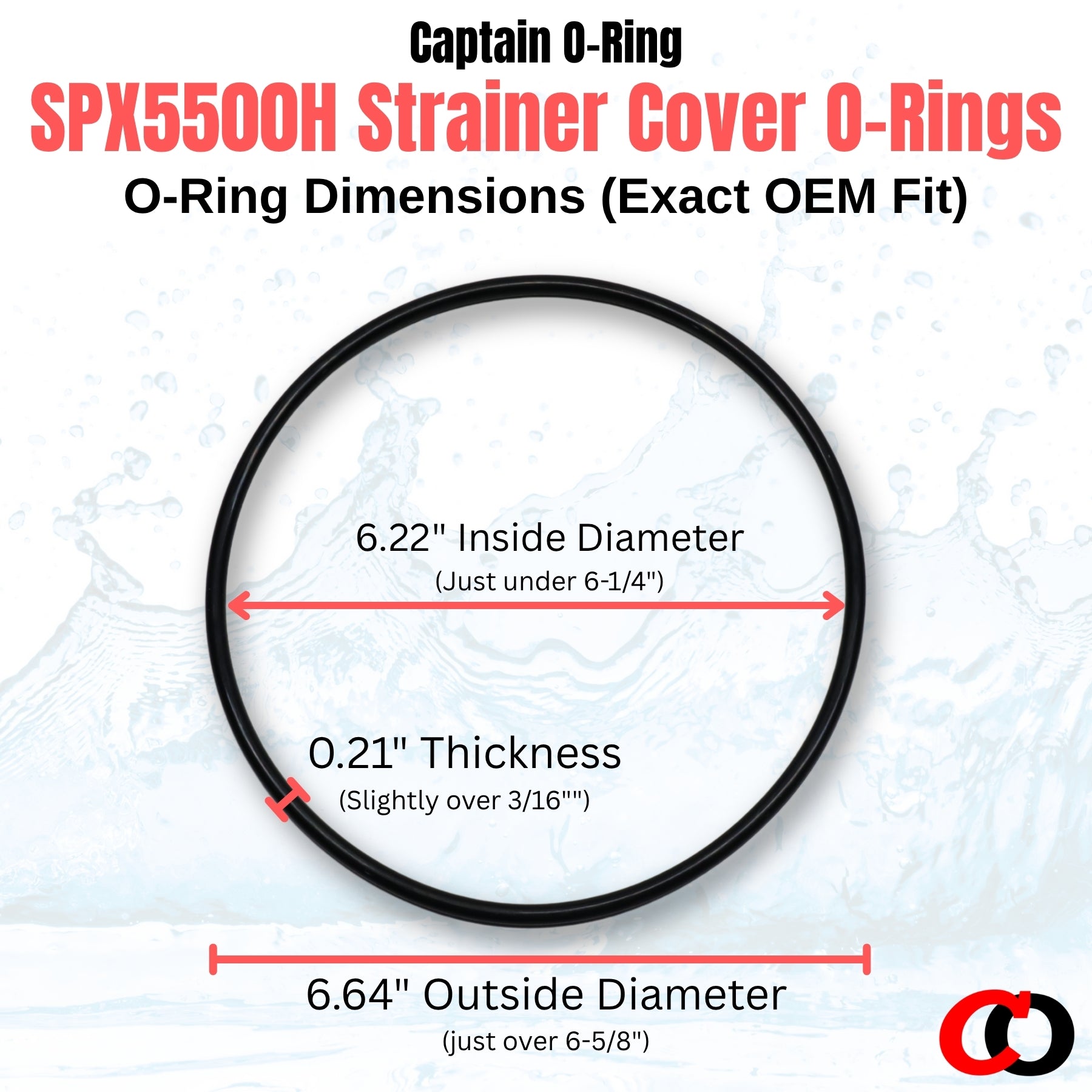 SPX5500H Strainer Cover O-Rings for Hayward Power-Flo Matrix (2 Pack)