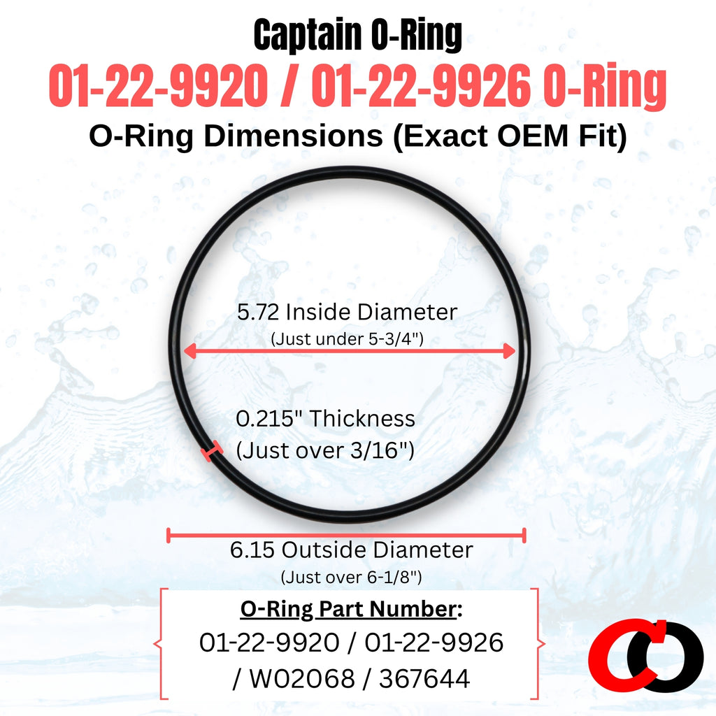01-22-9920 / 01-22-9926 / W02068 O-Rings for King Frog Cycler, Sani-King Feeders, and Waterco Valves/Filters (2 Pack)