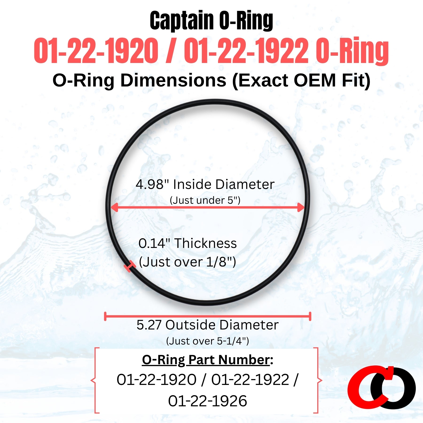 01-22-1920 / 01-22-1922 / 01-22-1926 Orings for KING Frog, Sani-King 910 920 930 Feeders (2 pack)