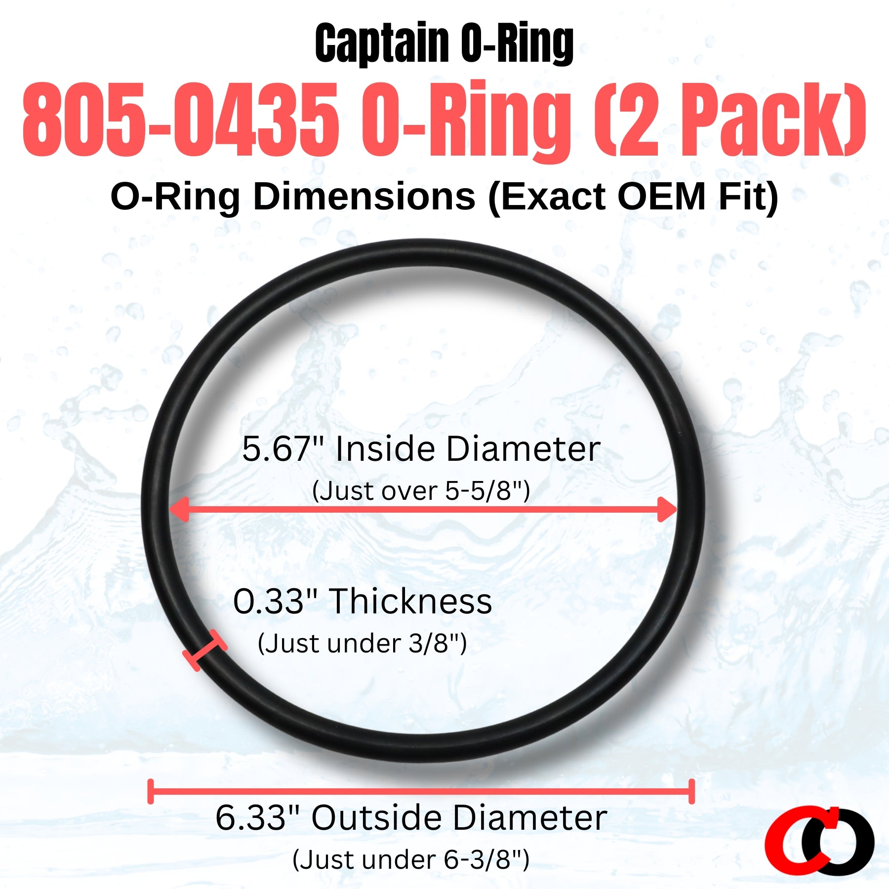 805-0435 O-Rings for Waterway WVS003 Multiport Valve (2 Pack) [805-0435B]