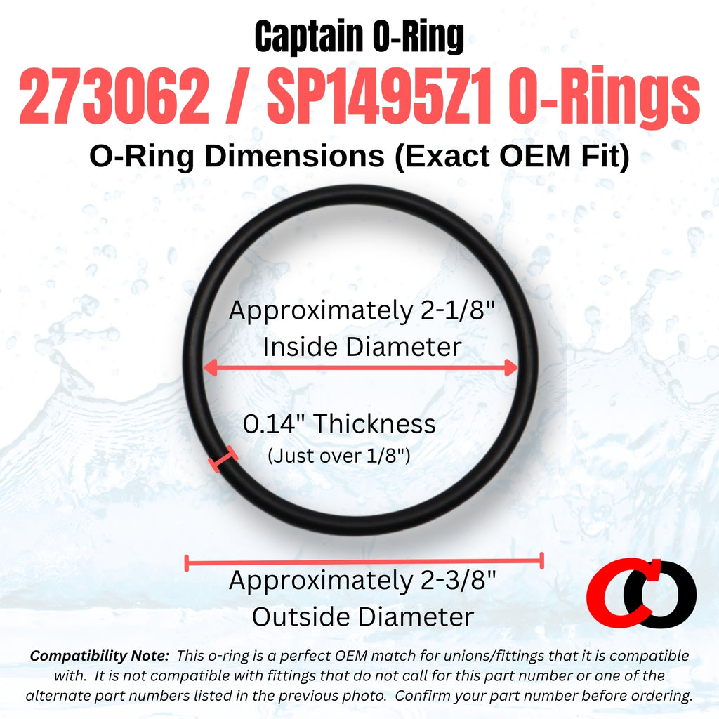 273062 / SP1495Z1 Union O-Ring for Pentair, Hayward, Jacuzzi, Waterway and more (3 Pack)
