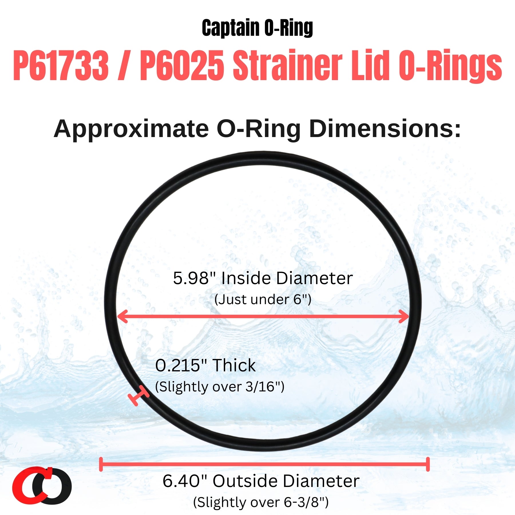P61733/P6025 O-Ring for Bestway Flowclear Filter Pumps (2 Pack, P61733ASS18 / P6025ASS16)