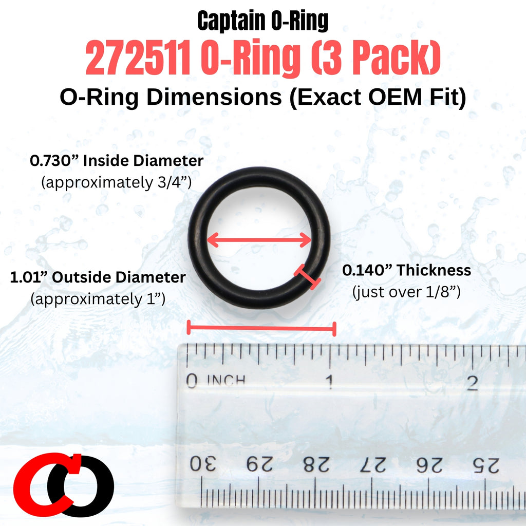 272511 O-Rings for Pentair Hi-Flow 1.5 Six-Way Multiport Diverter Valve Shaft (3 Pack)