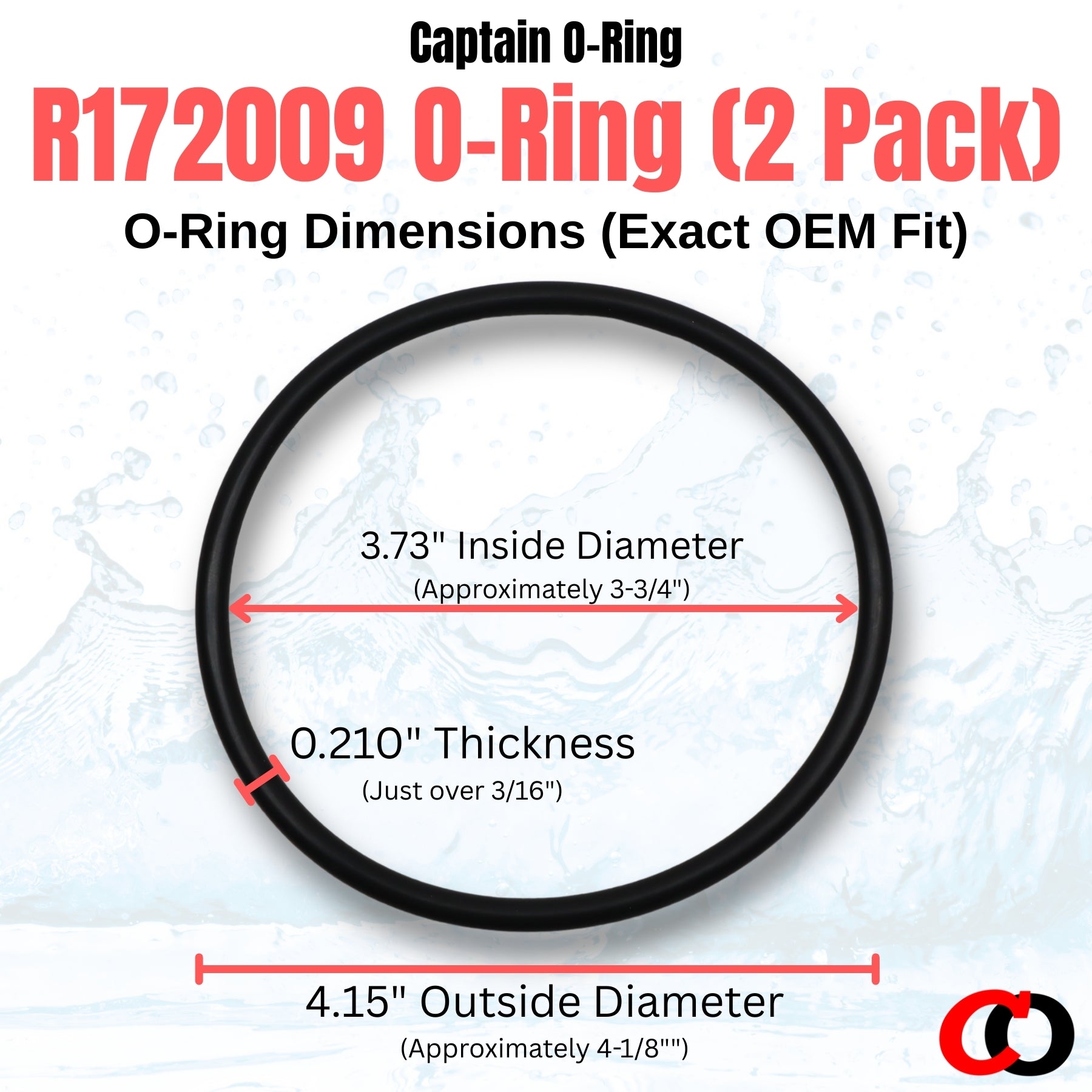 R172009 O-Rings for Pentair Rainbow Chlorinator (2 Pack)