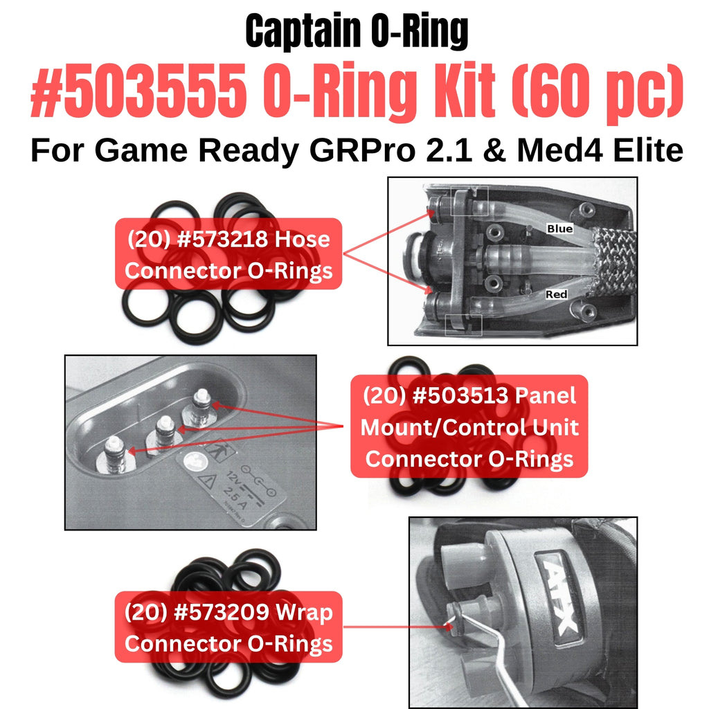 60 Piece O-Ring Set #503555 for Game Ready GRPro 2.1 & Med4 Elite