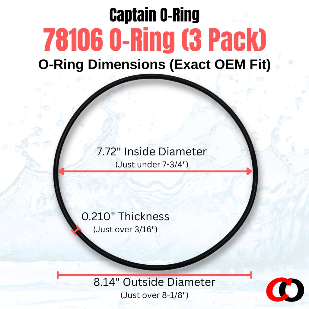 78106 Lid O-Rings fir Jacuzzi 2.5VS J-VSP250 Pump (3 Pack)