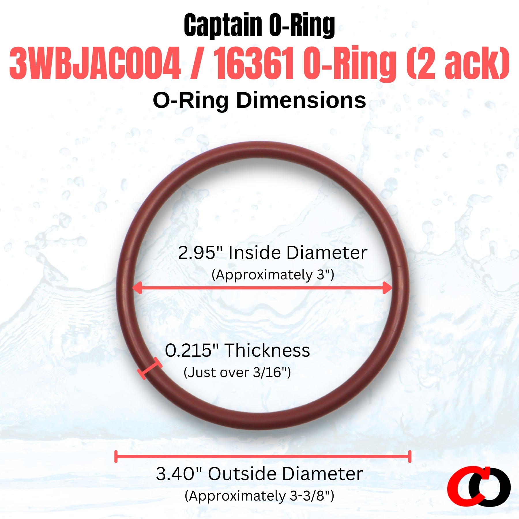 WBJAC004 16361 Lid O-Rings for Jacuzzi JAC50 JAC50i Chlorinator (2 Pack)