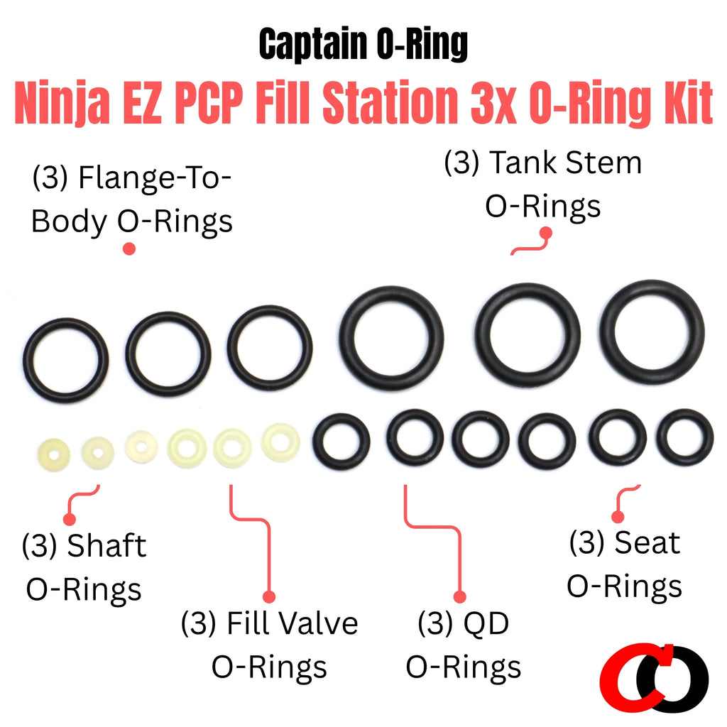 Ninja EZ PCP Fill Station O-Ring Rebuild Kit (3x Rebuilds)