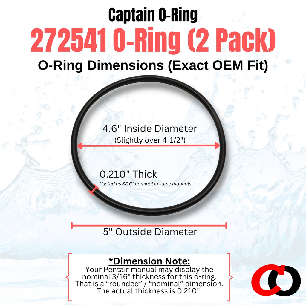 272541 O-Ring for Pentair Pool/Spa Filter and Valve (2 Pack)