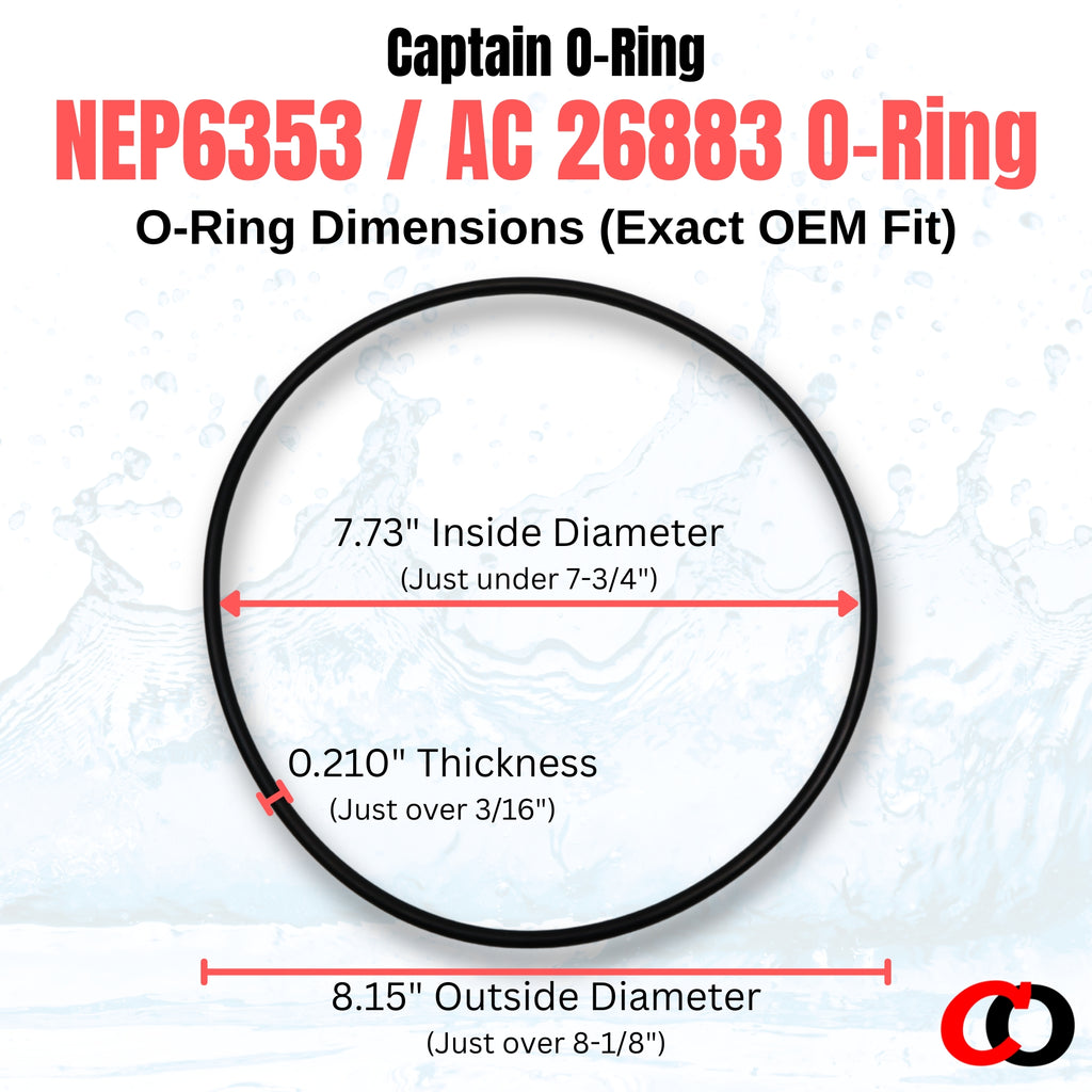 NEP6353 AC26883 Lid O-Rings for Pureline, Splash, Blue Wave Torrent, Doheny’s, Pooline, and more (2 Pack)