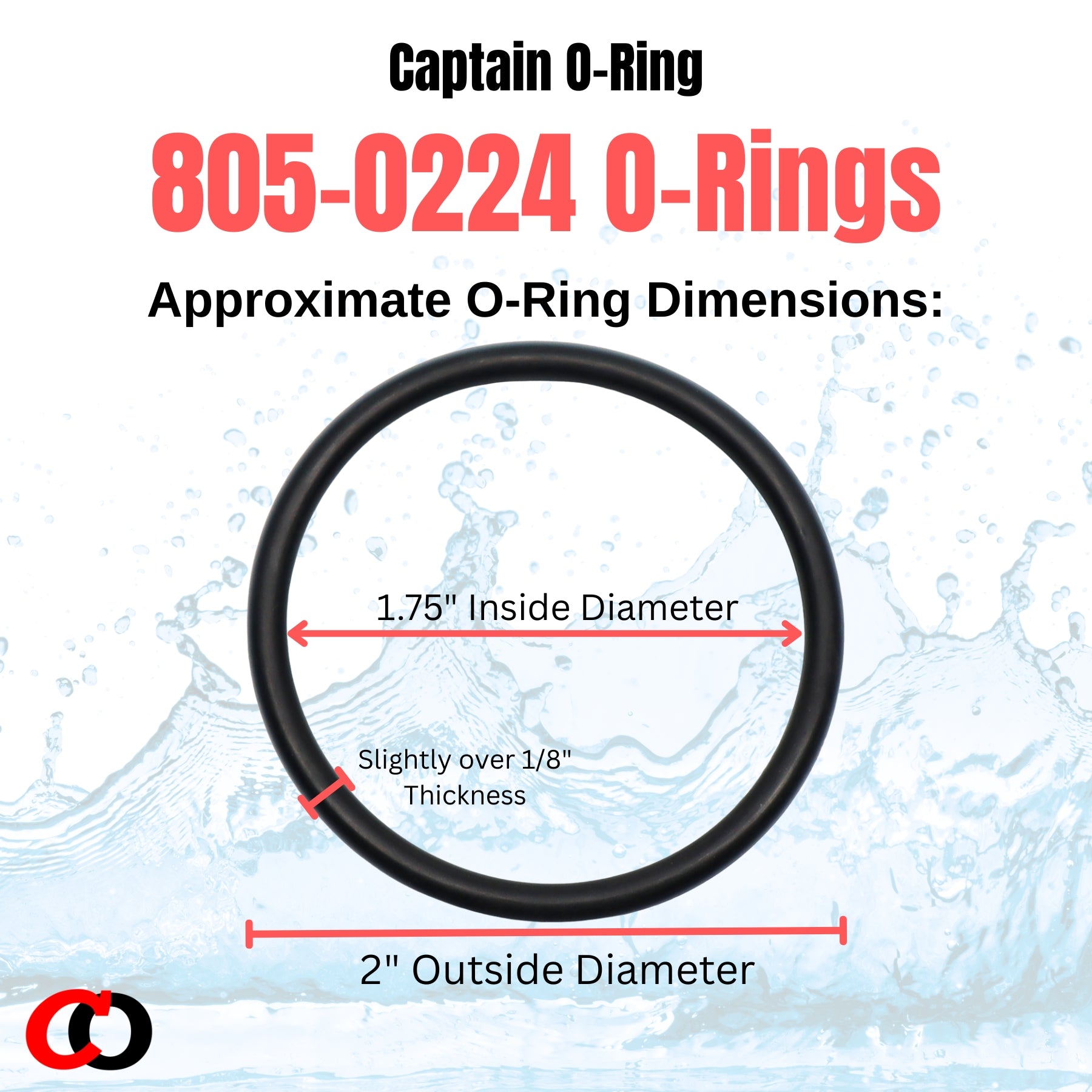 805-0224 Union 1.5” Tailpiece O-Rings for Waterway (4 Pack)