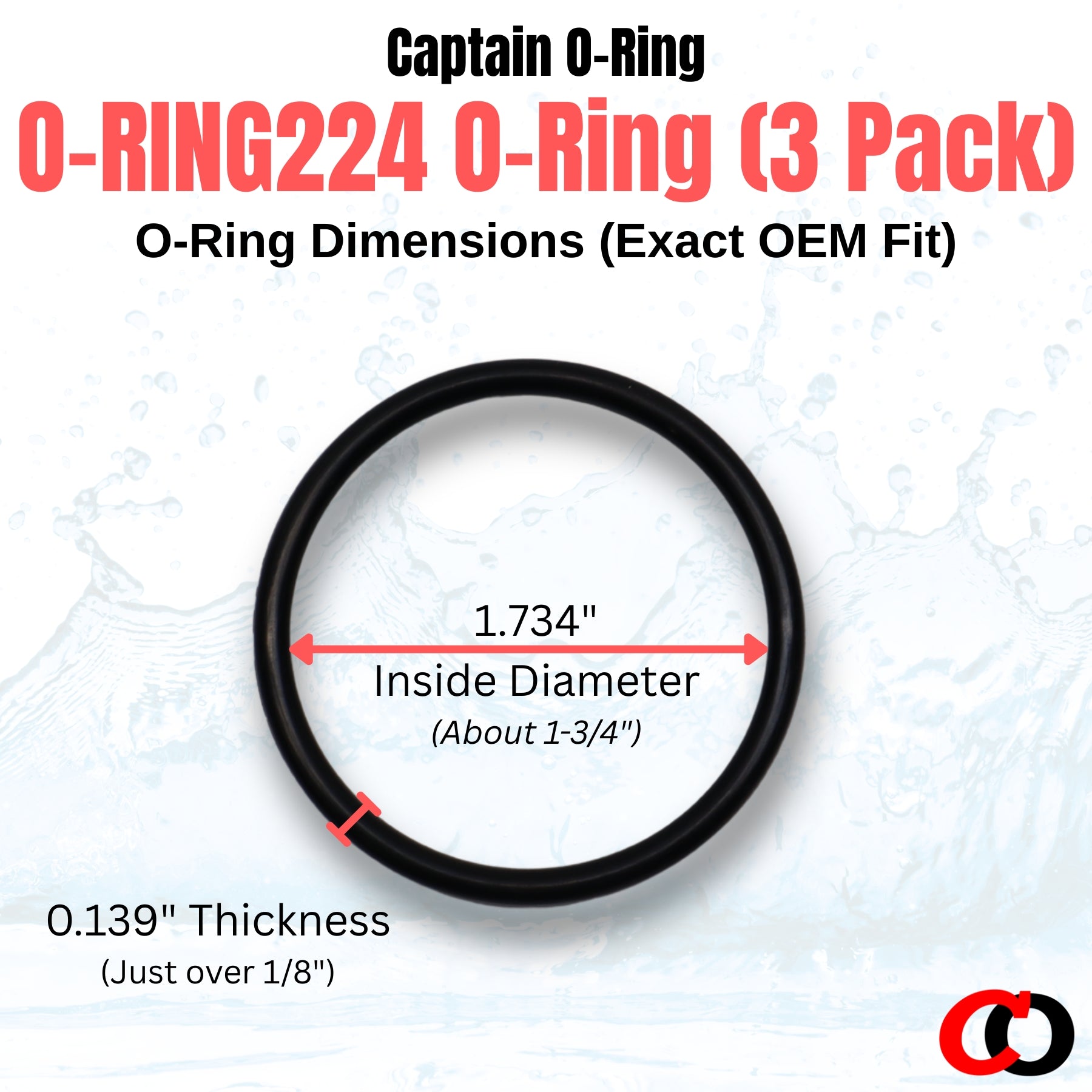 O-RING224 Drain Plug O-Ring for AquaStar PLF27000 and PLF35000 Pipeline Filters (3 Pack)