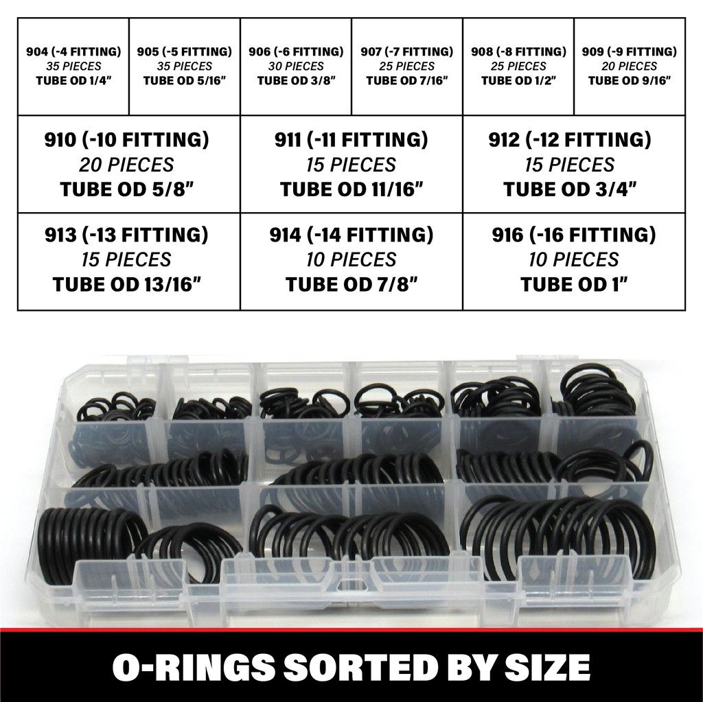 255pc ORB BOSS Hydraulic Viton/FKM 90 O-Ring Kit
