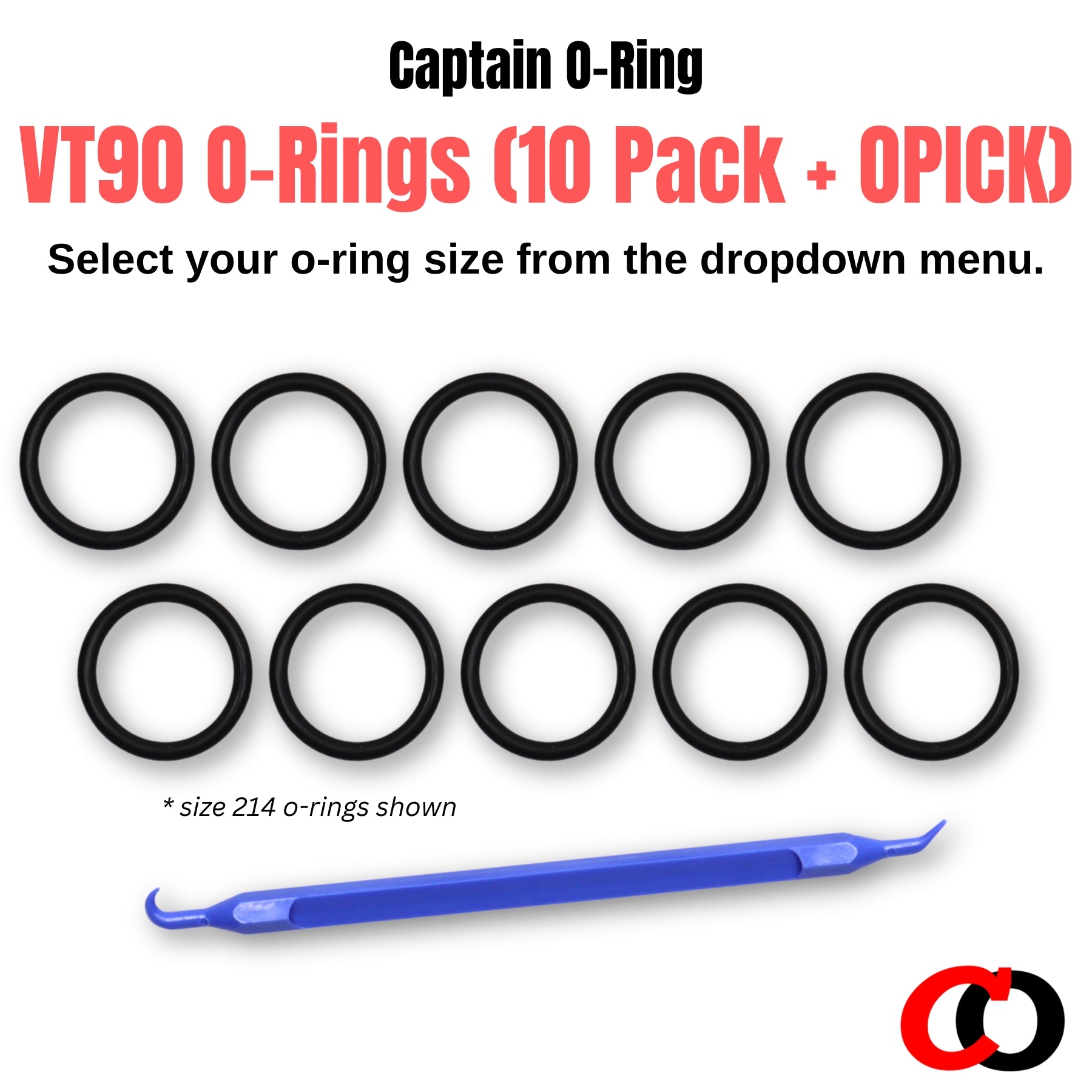 SCUBA O-RIngs - 10pcs Viton/FKM O-Ring + Pick Tool [Select O-Ring Size]